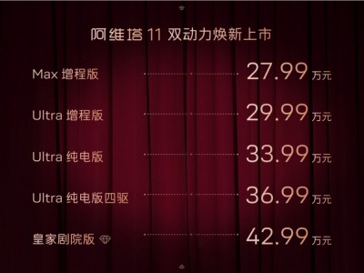 阿维塔11增程版上市,27.99万元起售